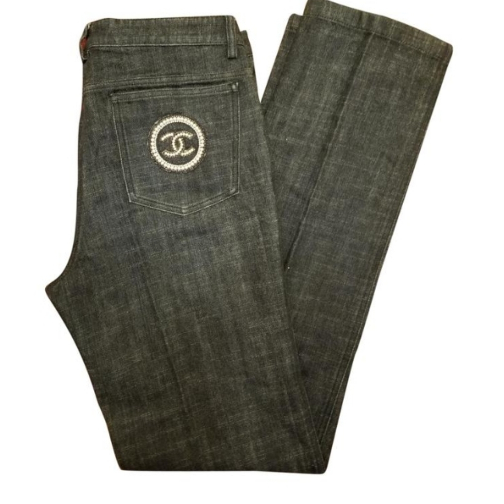 HOSTPICK!!! Chanel CC Pearl  Logo High Rise Jean's